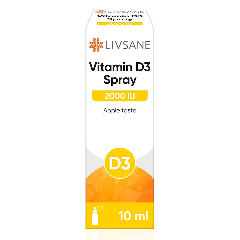 Livsane - LIVSANE Vitamín D3, 2000 IU sprej s príchuťou jablka 1x10 ml